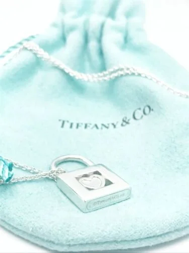 Tiffany & Co. Sterling Silver Padlock Heart Necklace 24